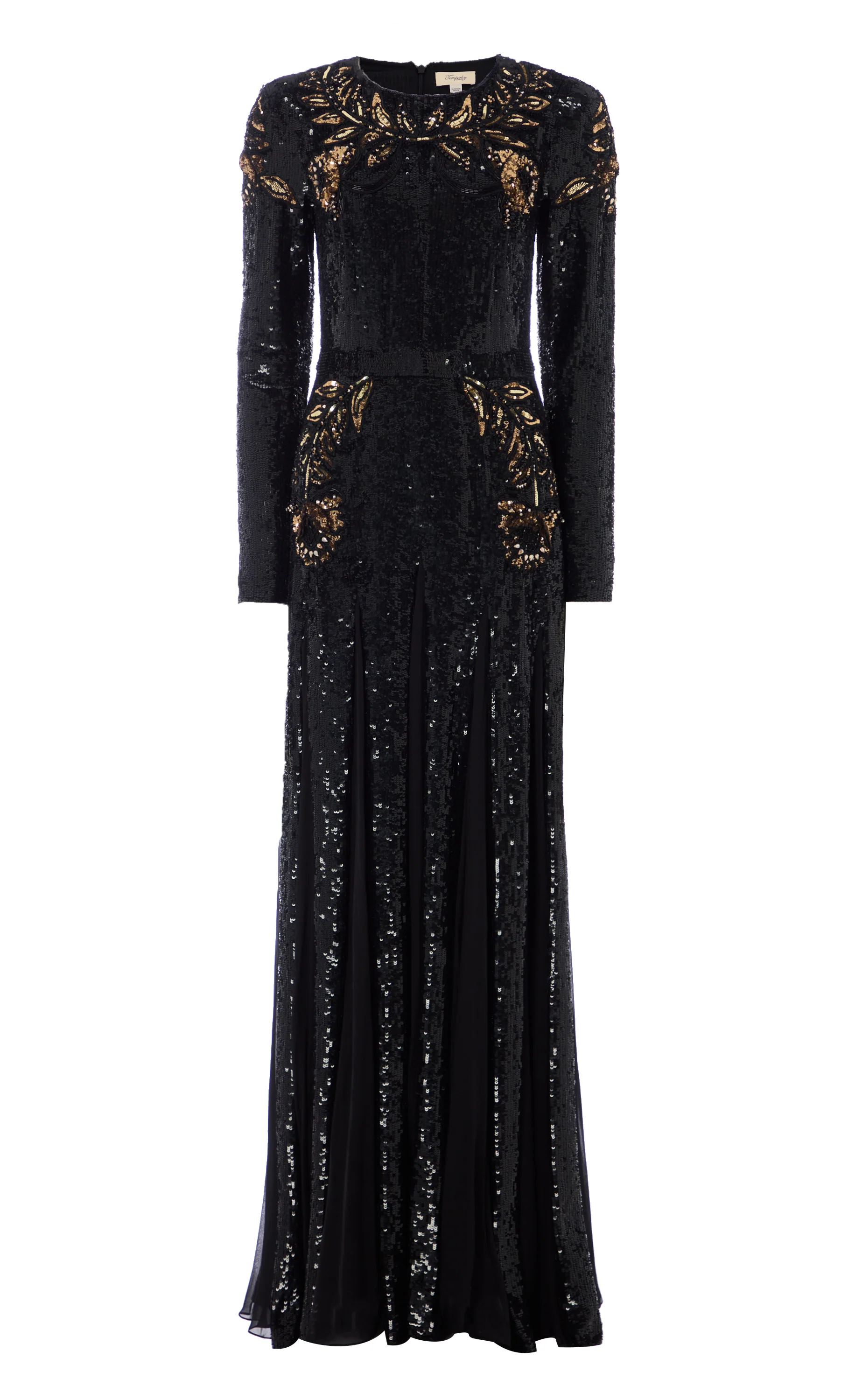 Porta Sleeved Gown - Black & Gold