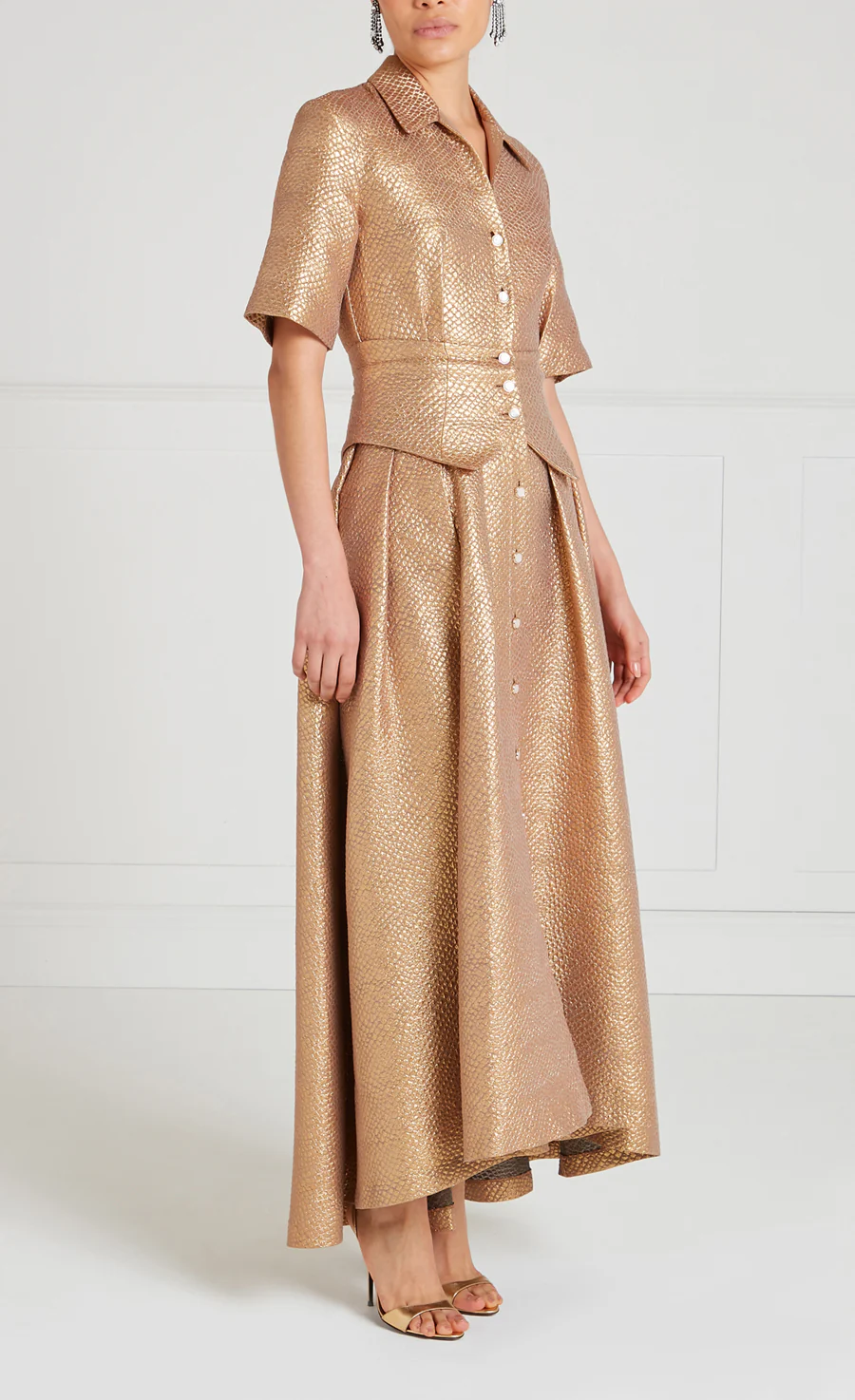 Rita Shirt Dress - Gold - Image 3