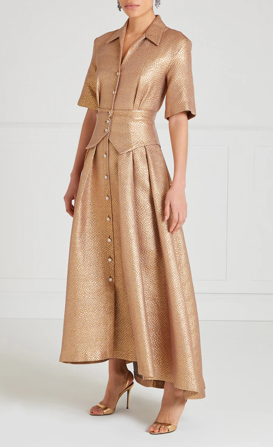 Rita Shirt Dress - Gold - Image 4