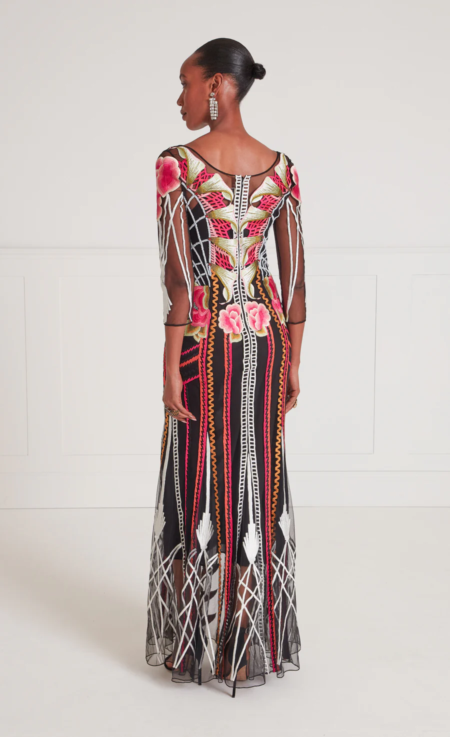 Romina V-Neck Dress - Black - Image 4