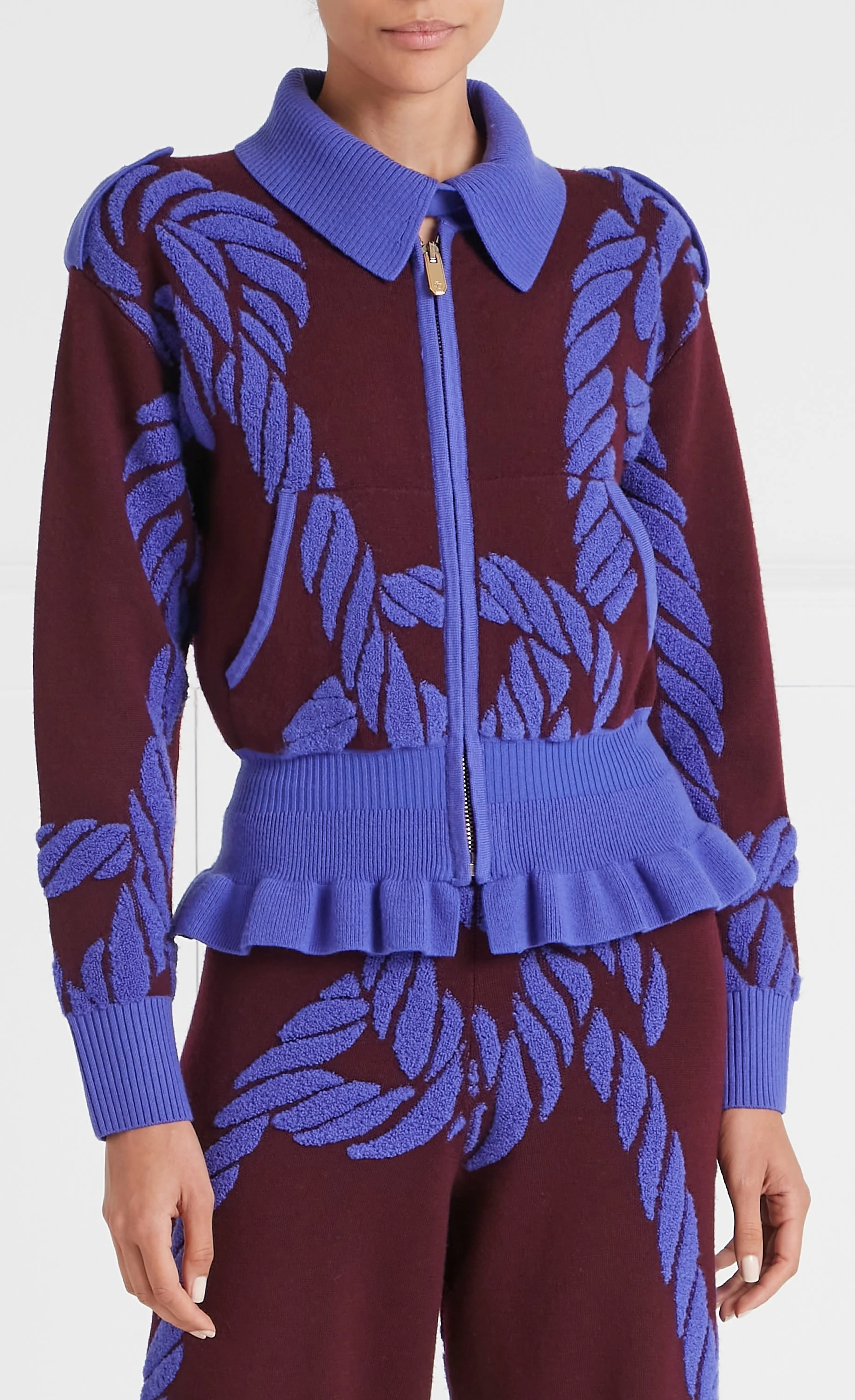 Rope Knit Jacket - Merlot - Image 2