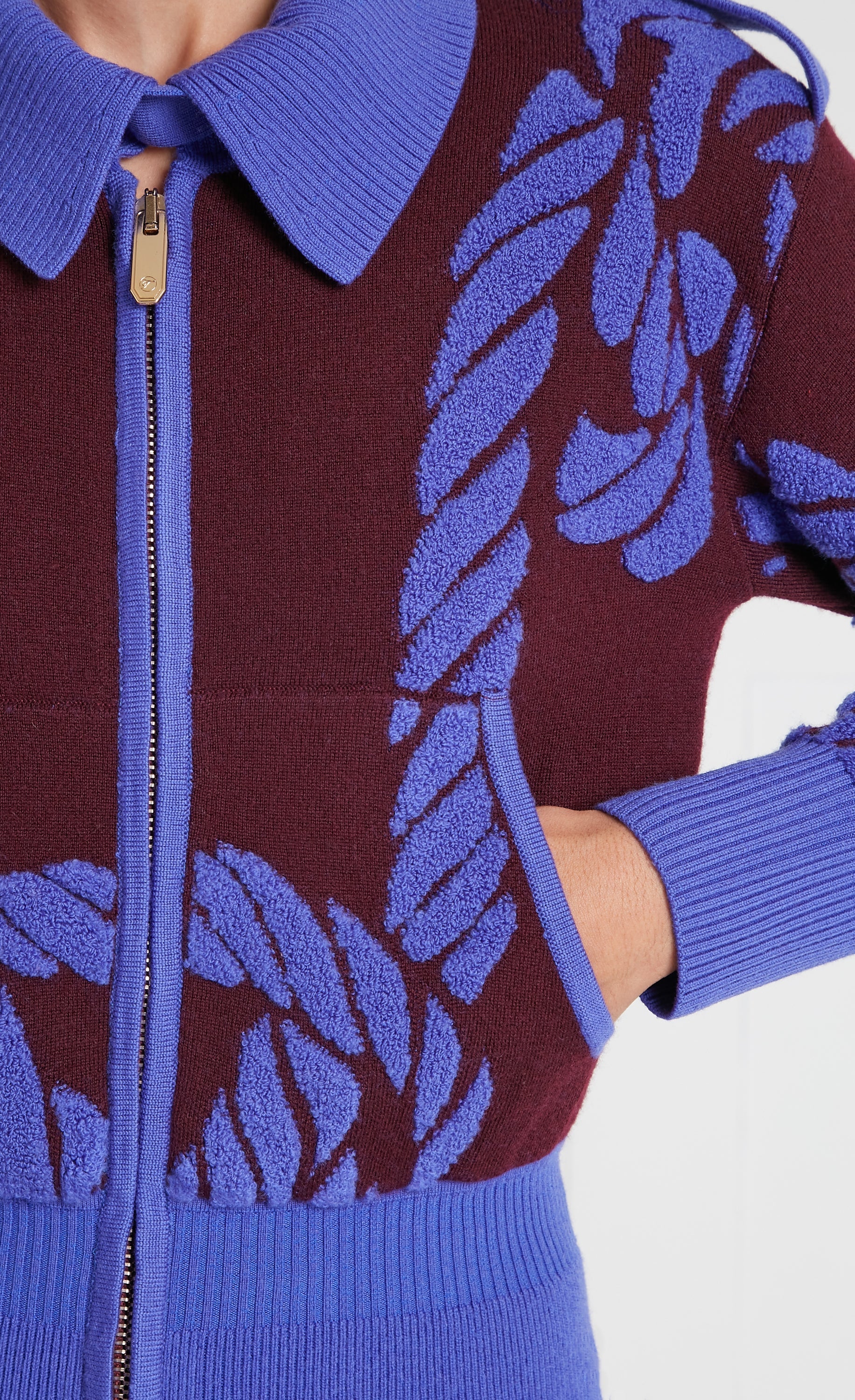 Rope Knit Jacket - Merlot - Image 3