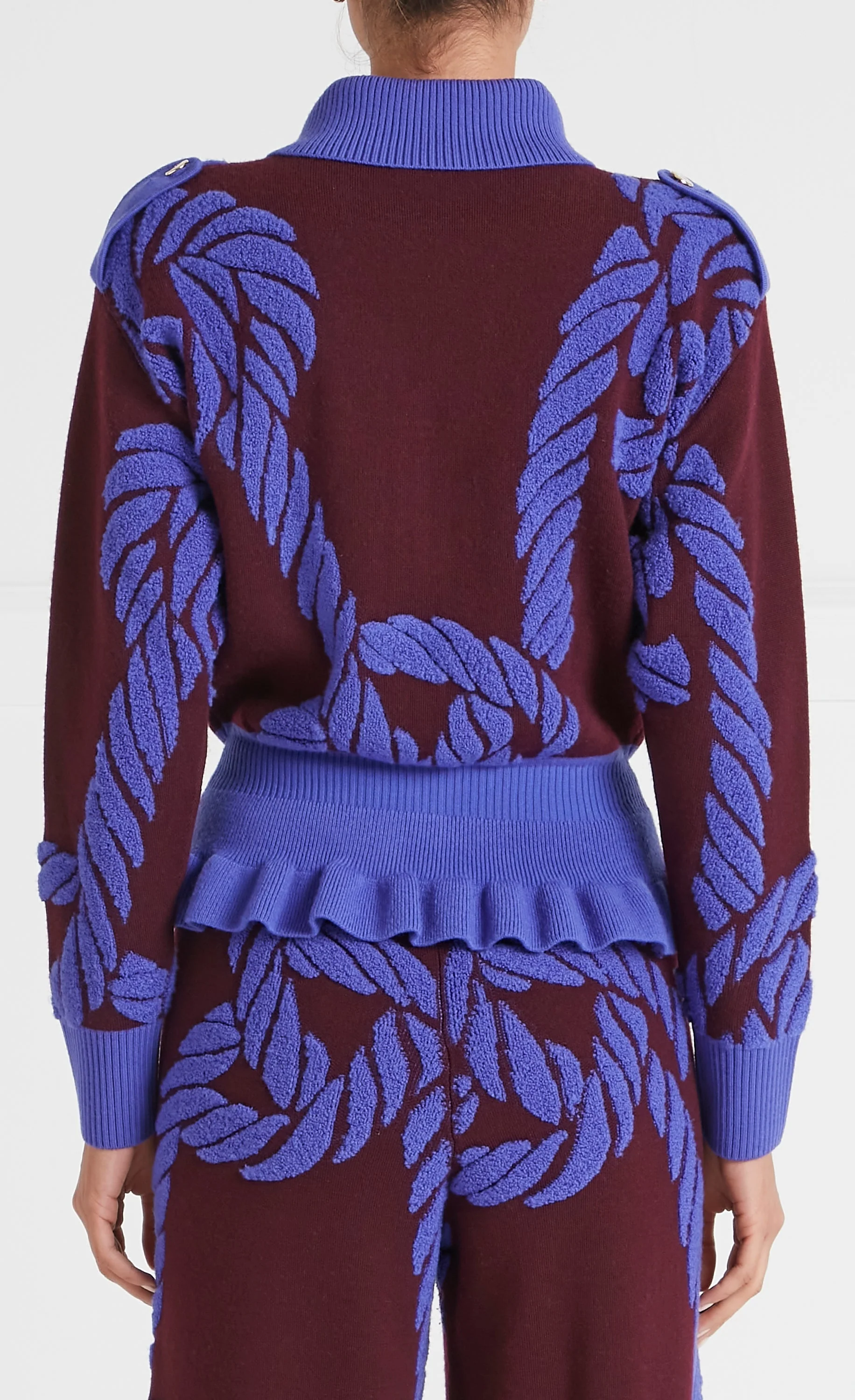 Rope Knit Jacket - Merlot - Image 4