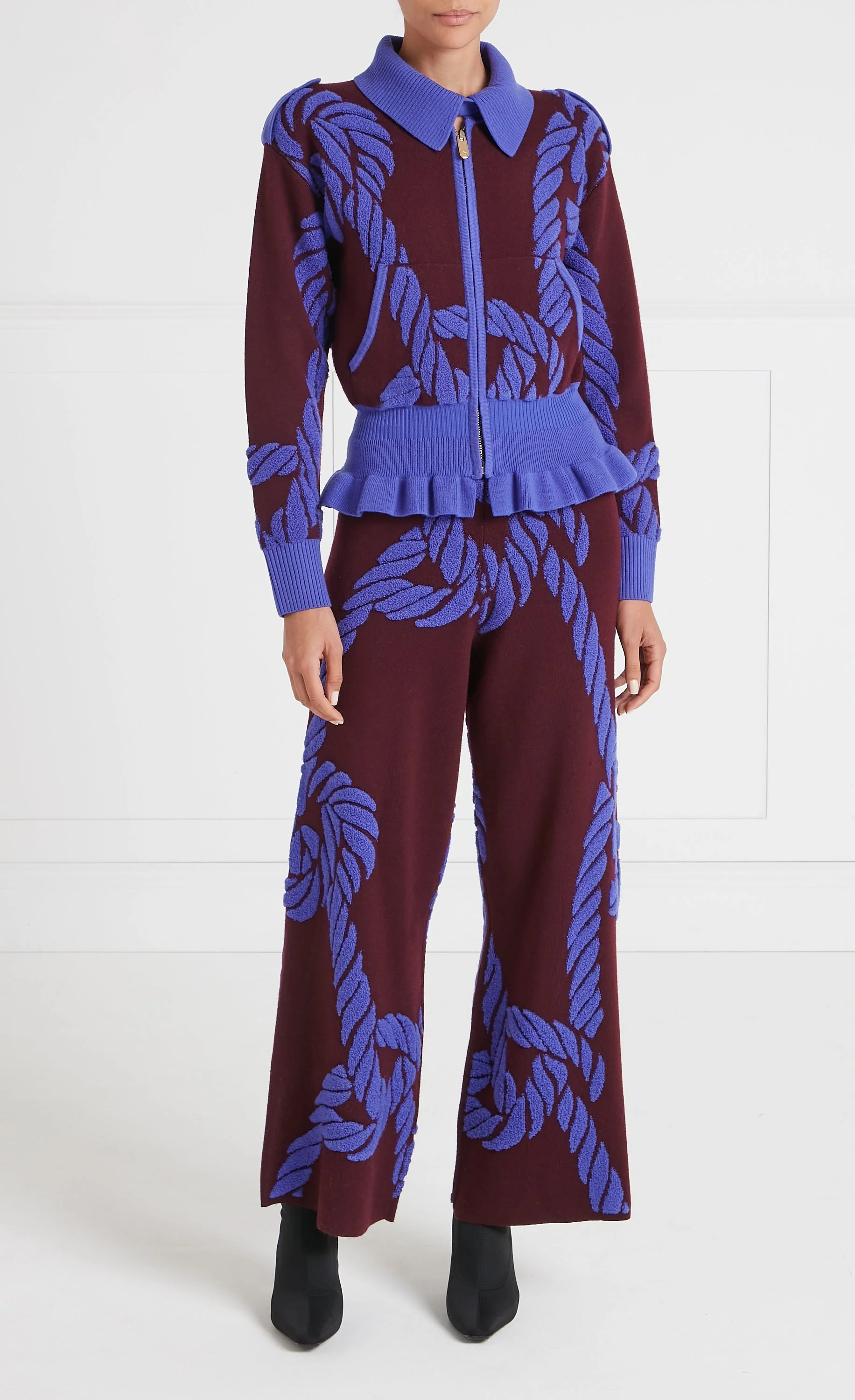 Rope Knit Jacket - Merlot - Image 5