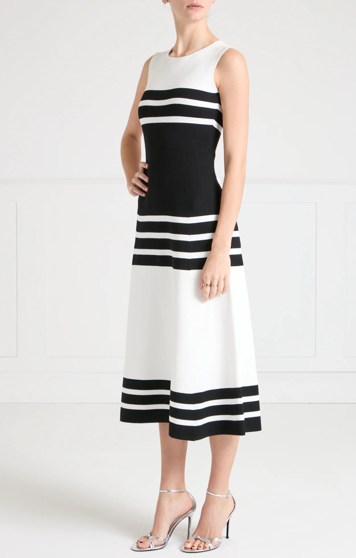 Sailor Knit Dress - Black/White - Image 4