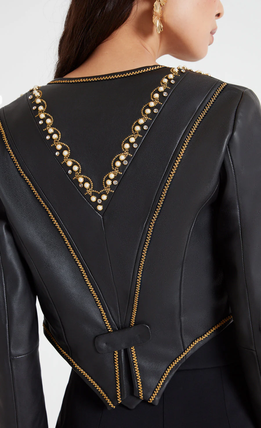 Salerno Cropped Jacket - Black - Image 6