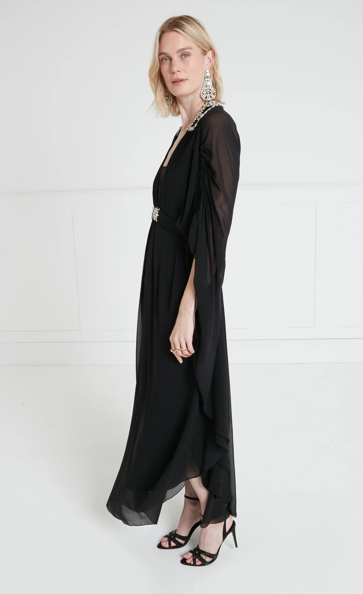 Sofia Long Kaftan - Black - Image 3