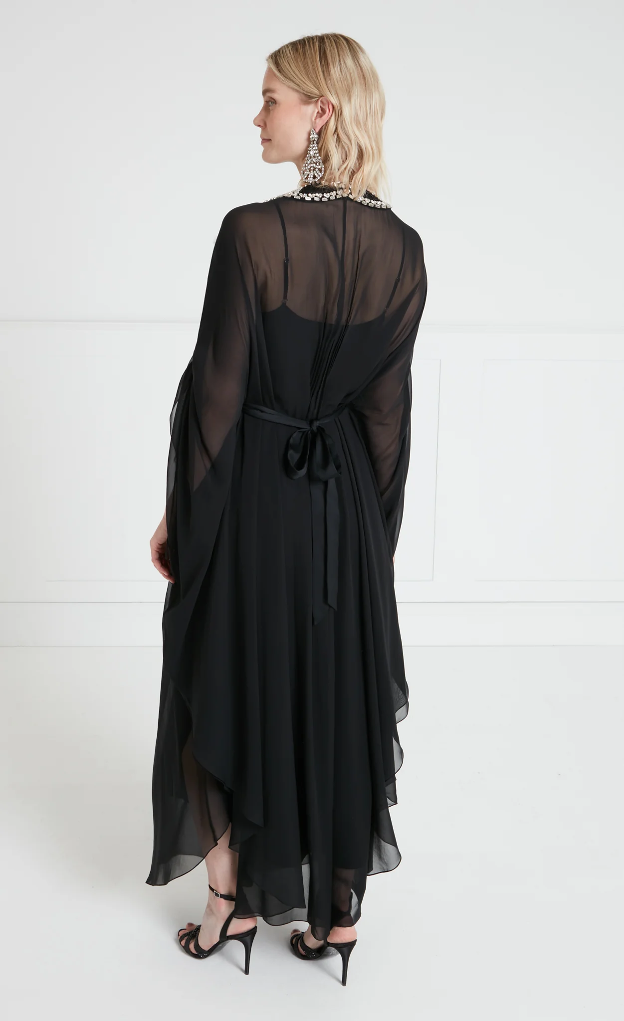 Sofia Long Kaftan - Black - Image 4