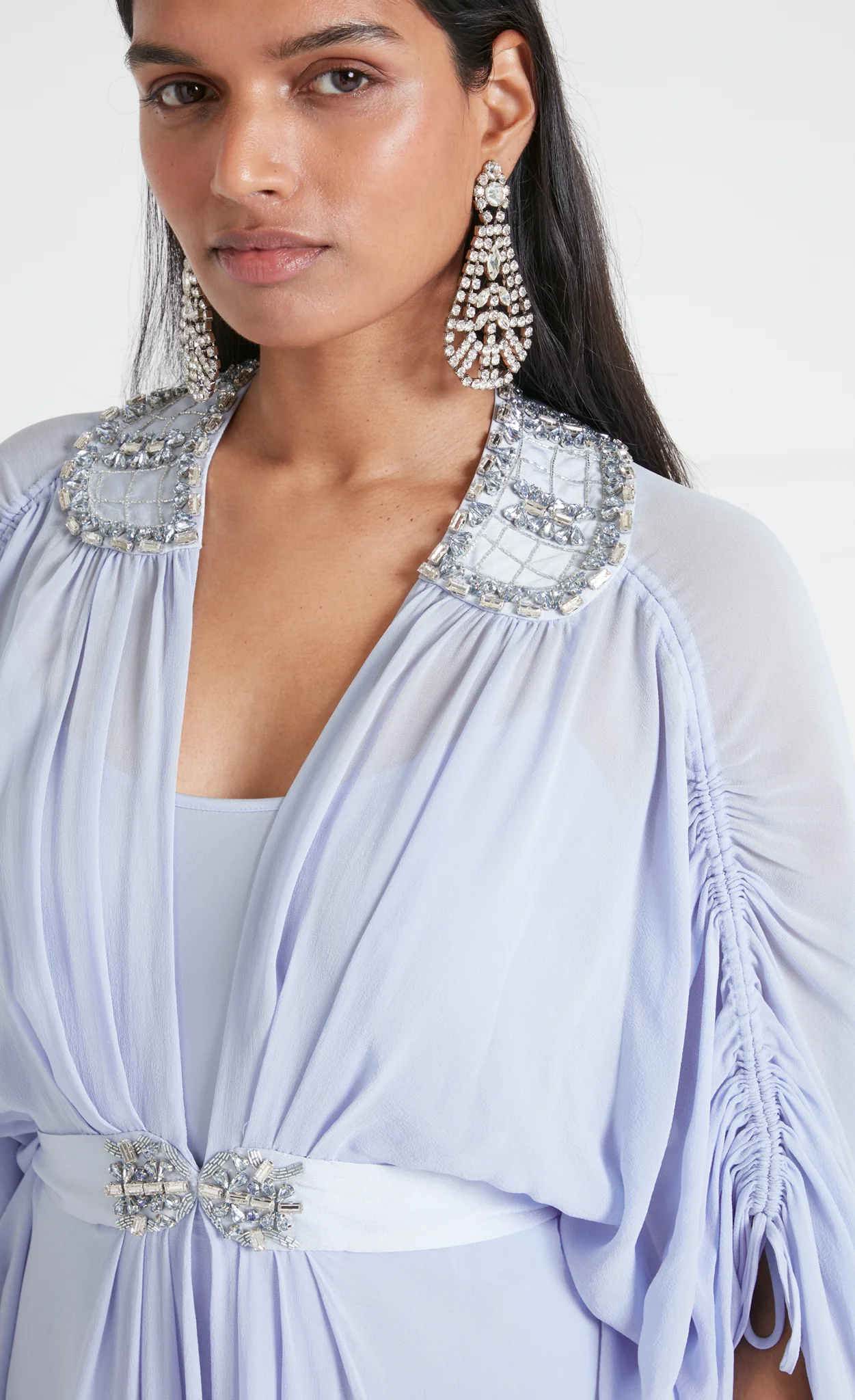 Sofia Long Kaftan - Powder Blue - Image 4