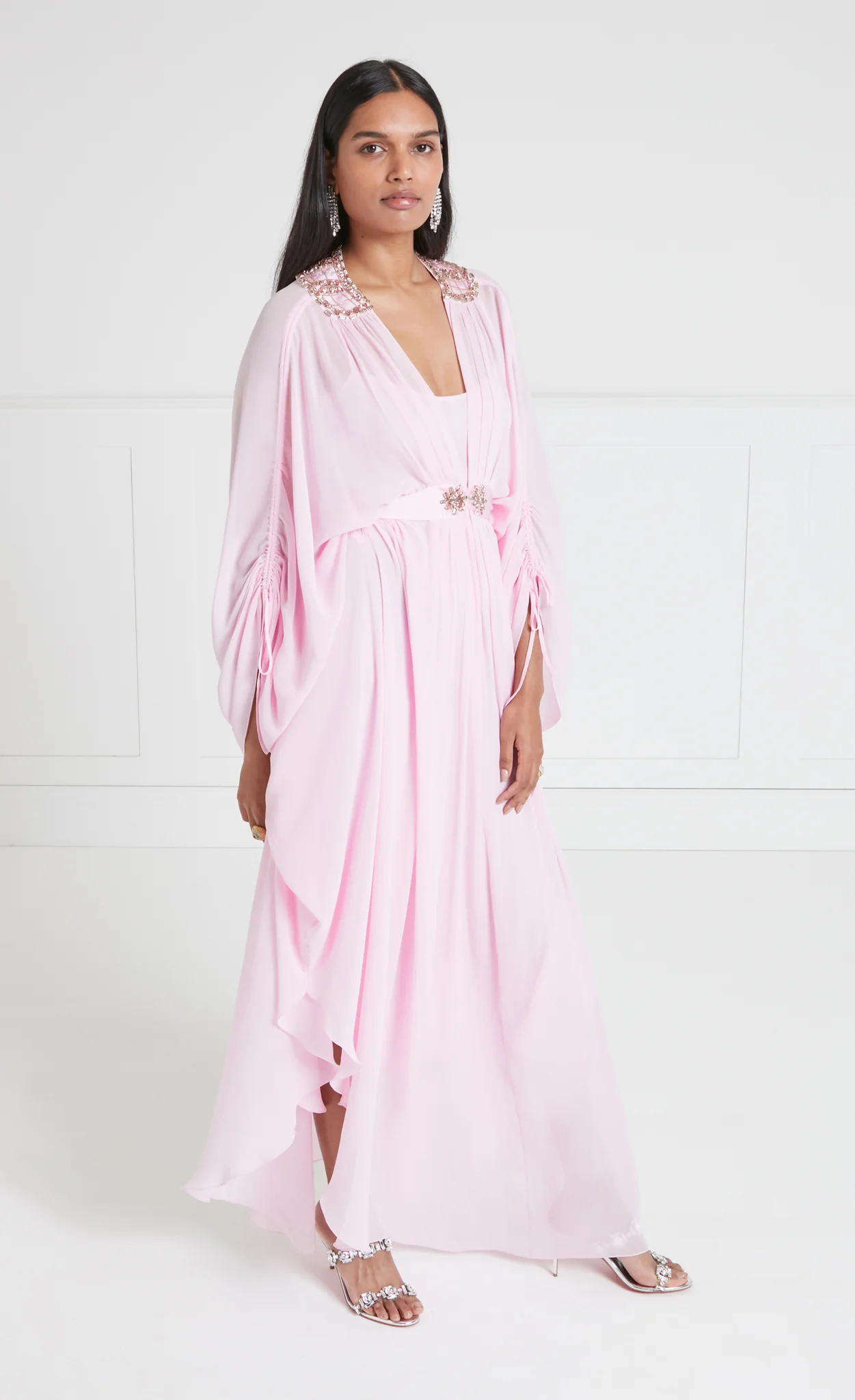 Sofia Long Kaftan - Powder Pink - Image 3