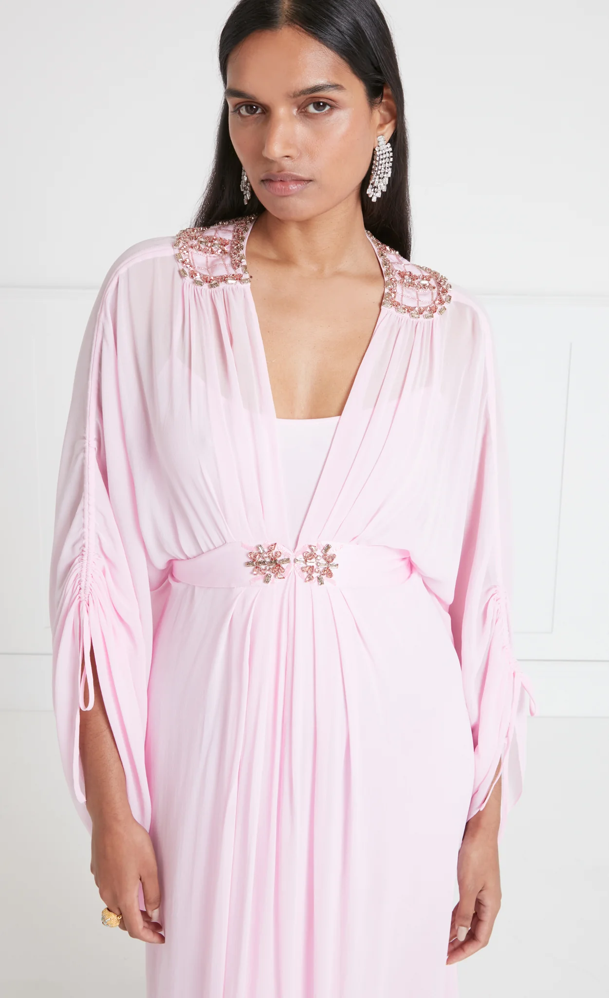 Sofia Long Kaftan - Powder Pink - Image 5
