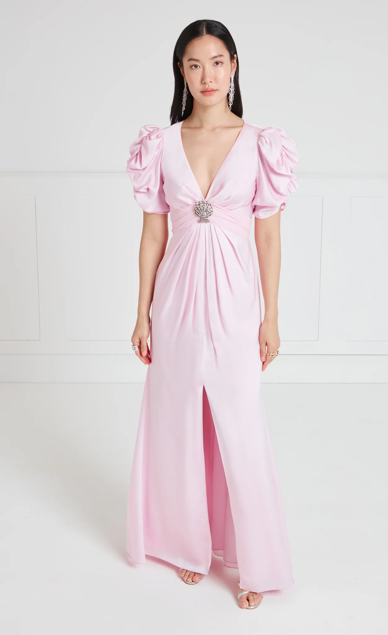 Sofia Sleeved Dress - Powder Pink - Image 2
