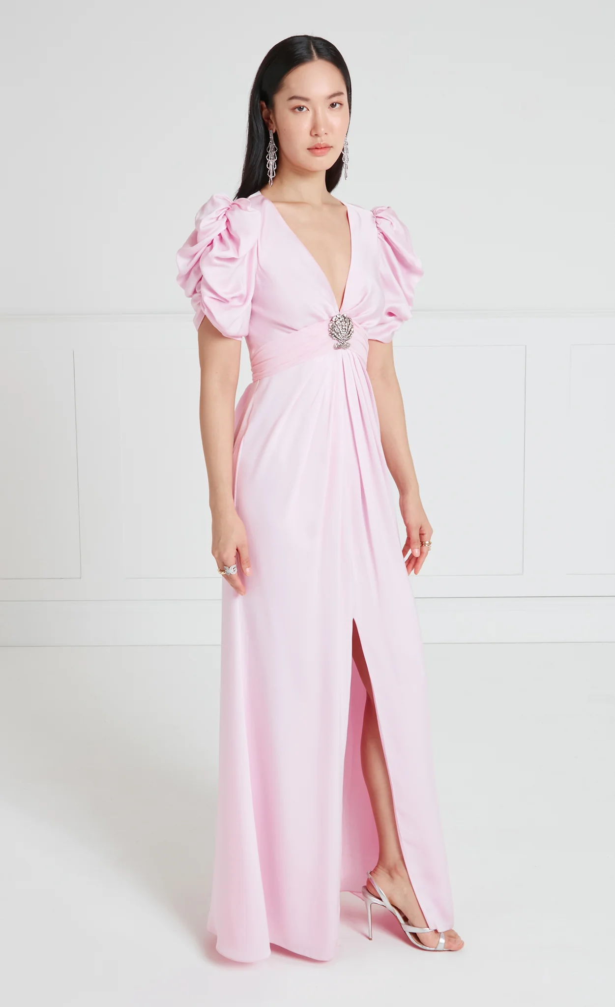 Sofia Sleeved Dress - Powder Pink - Image 3