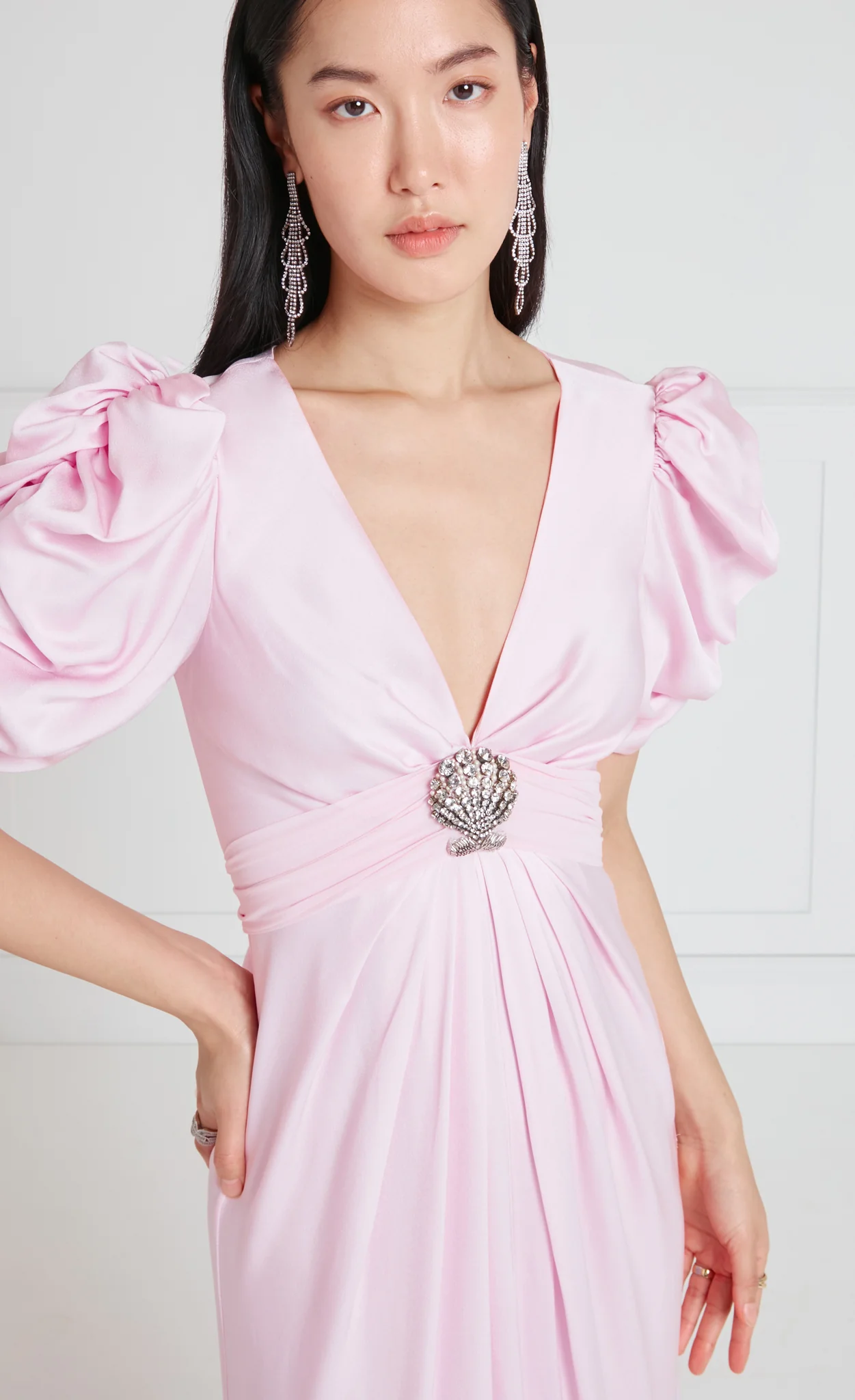 Sofia Sleeved Dress - Powder Pink - Image 5