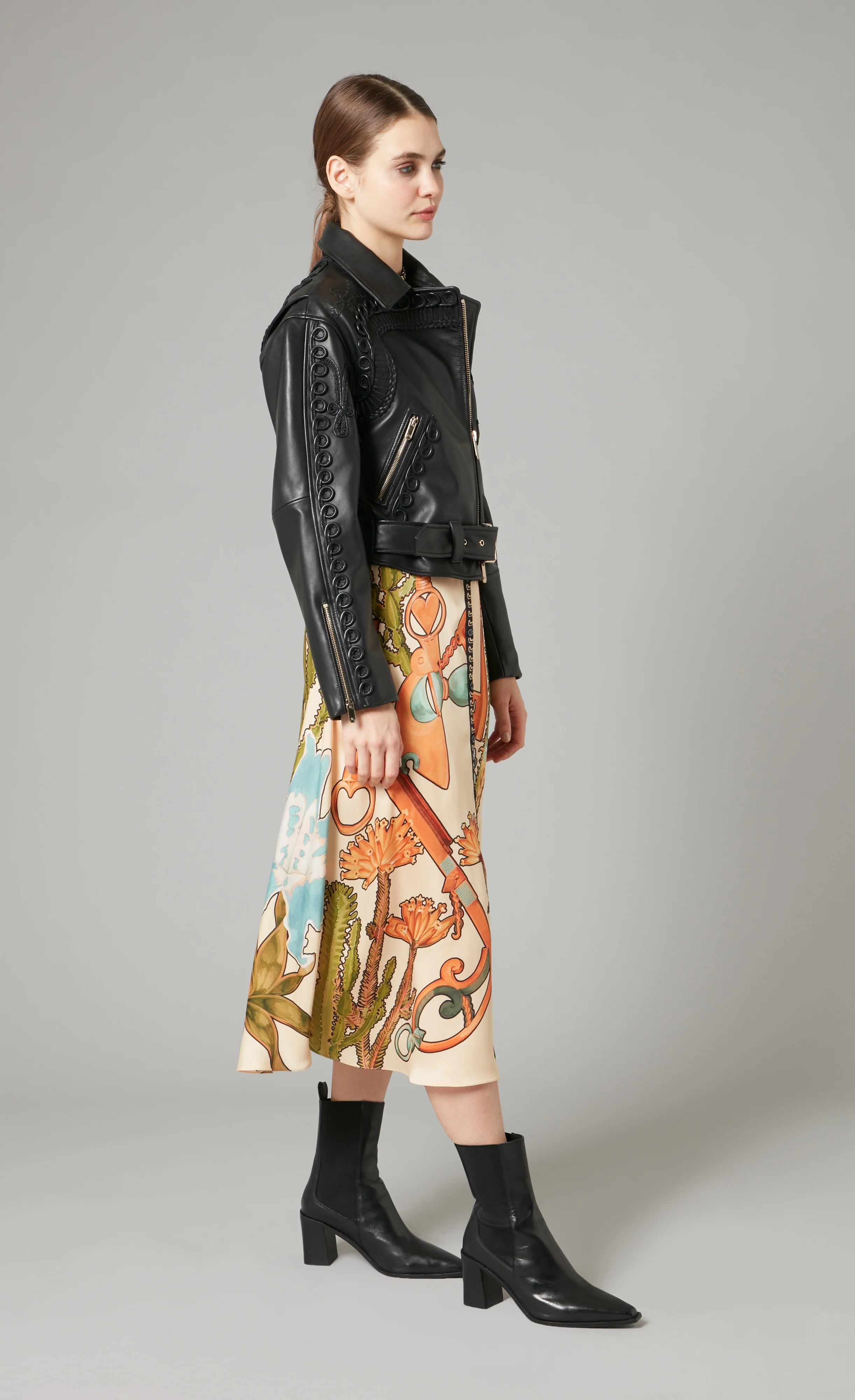 Texas Braided Leather Jacket - Black - Image 3