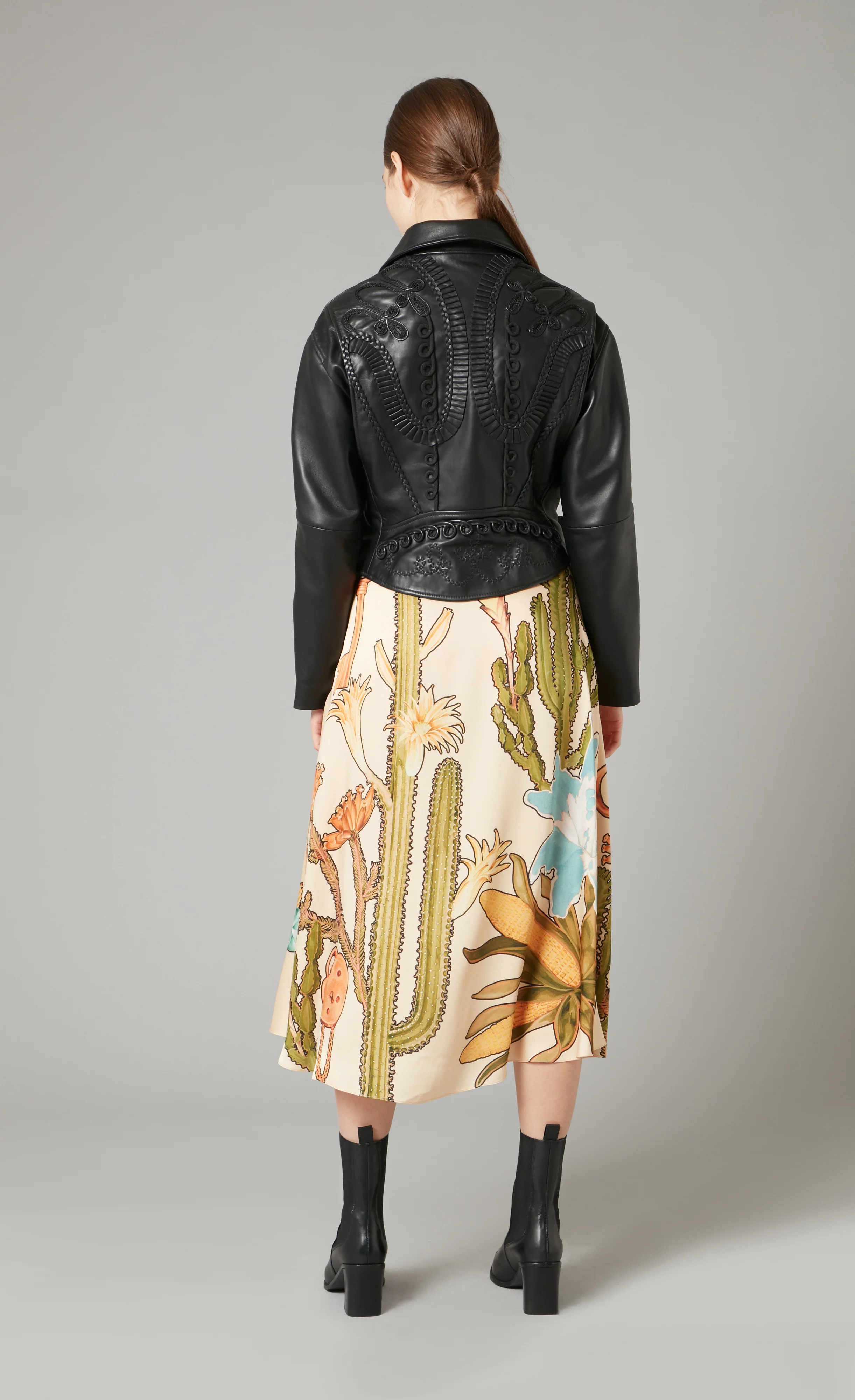 Texas Braided Leather Jacket - Black - Image 4