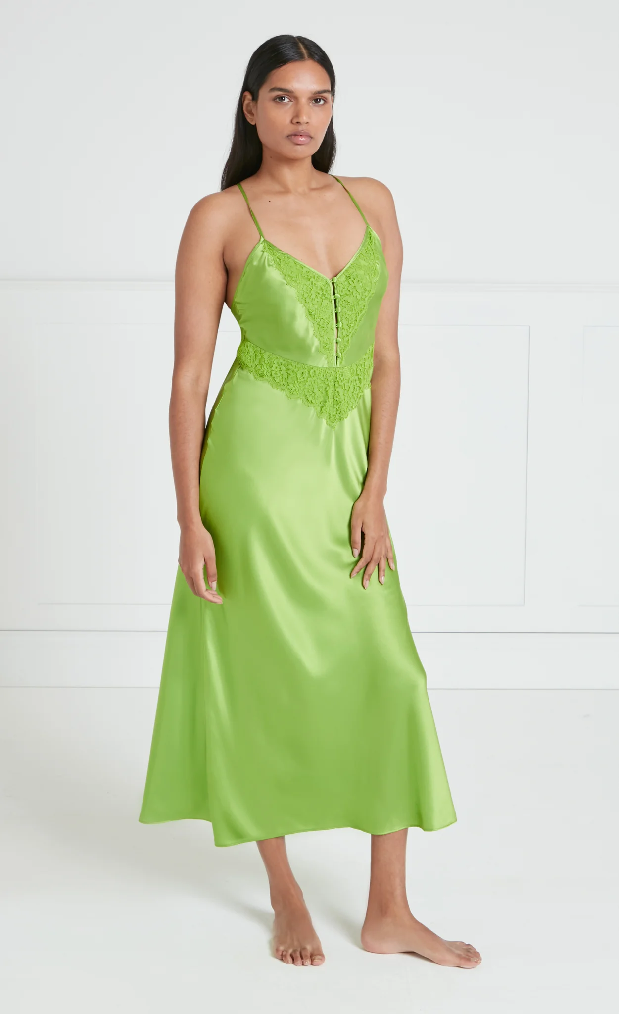 Thalia Slip Dress - Green - Image 3