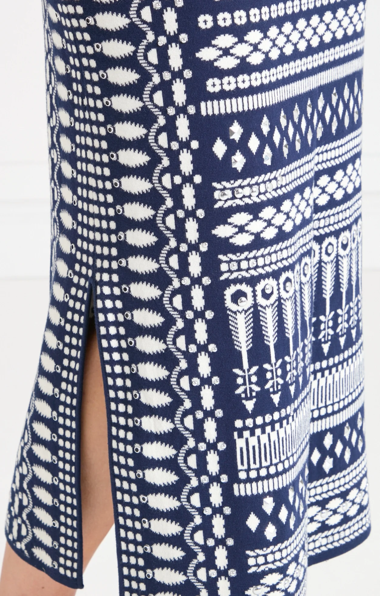 Tlalli Knit Skirt - Navy Silver - Image 6