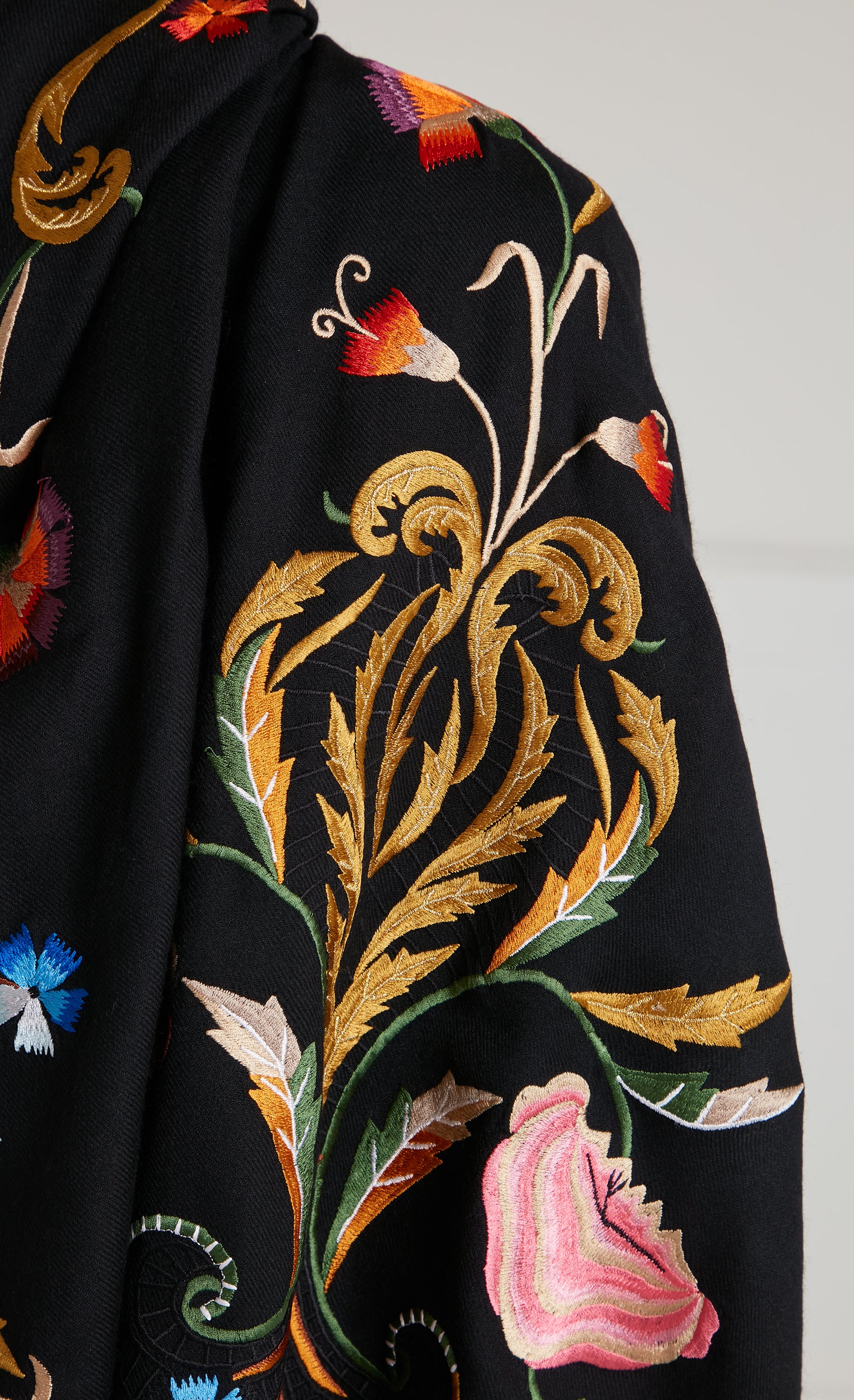 Toledo Embroidered Scarf - Black Mix - Image 8