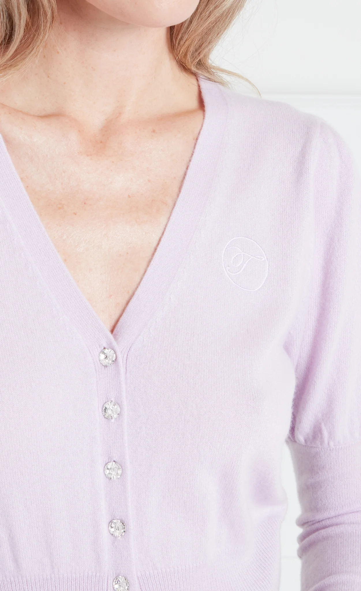 Tonal T-Logo Cardigan - Pink - Image 3