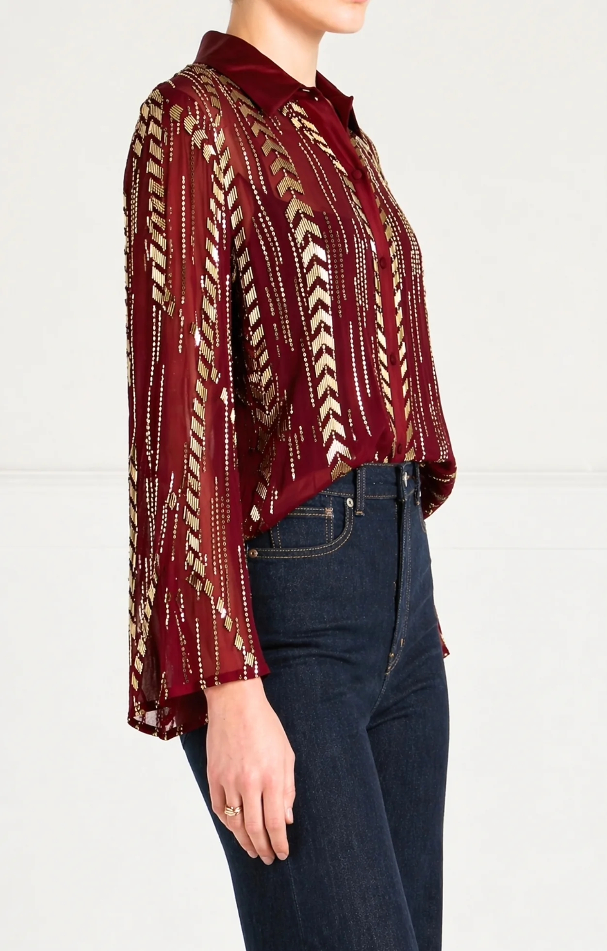 Viola Shirt - Claret - Image 3