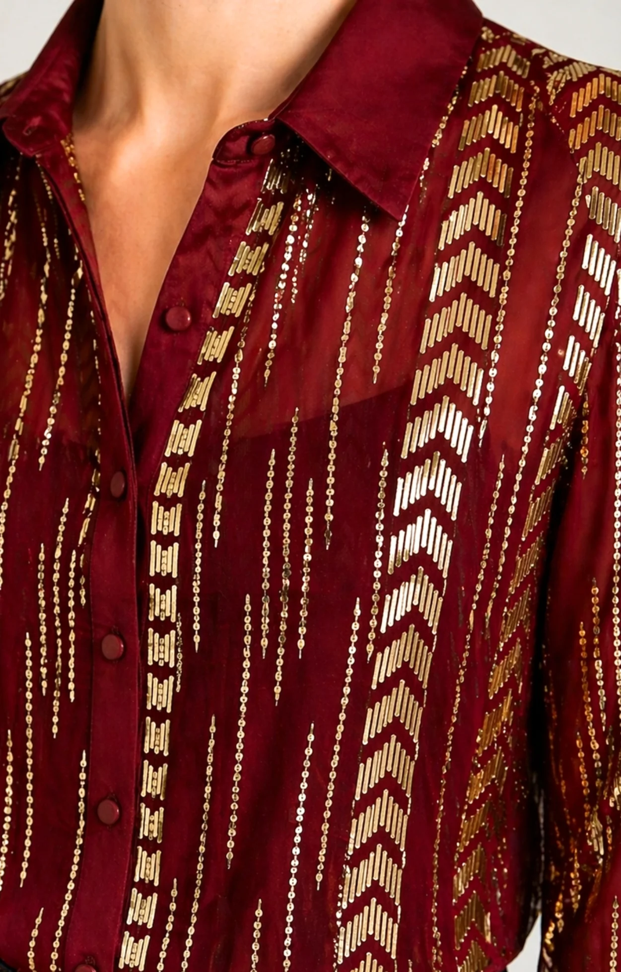 Viola Shirt - Claret - Image 5