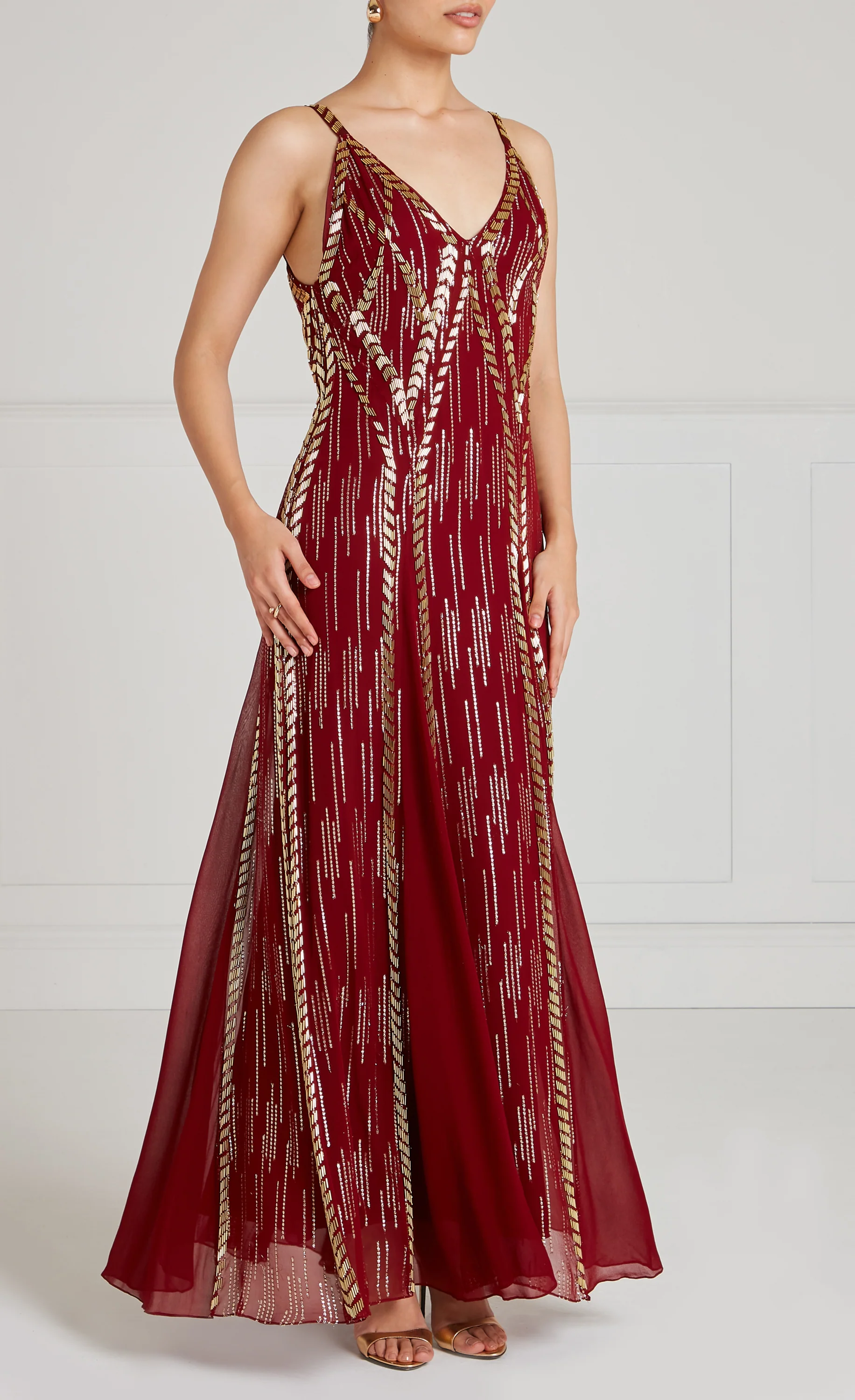 Viola Strappy Dress - Claret - Image 2