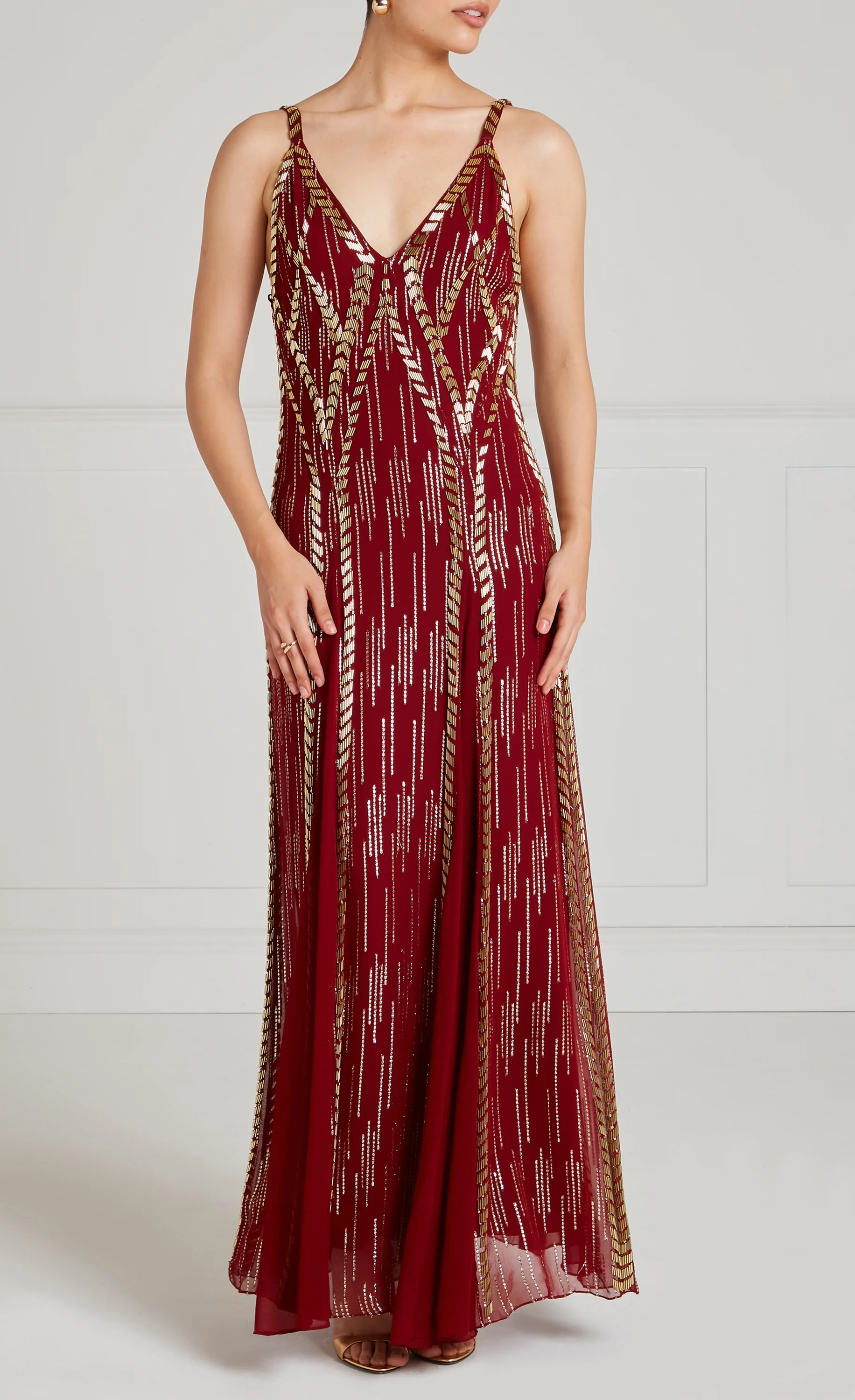 Viola Strappy Dress - Claret - Image 3
