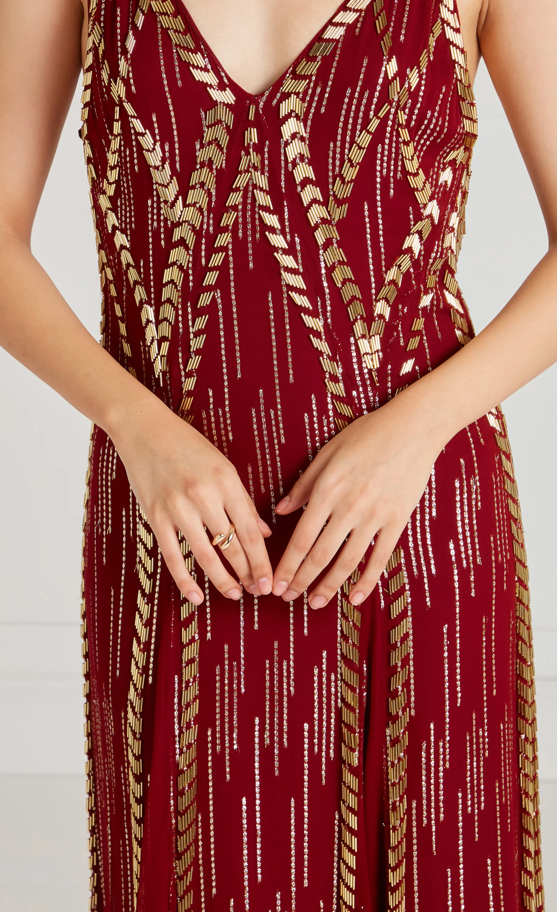 Viola Strappy Dress - Claret - Image 5