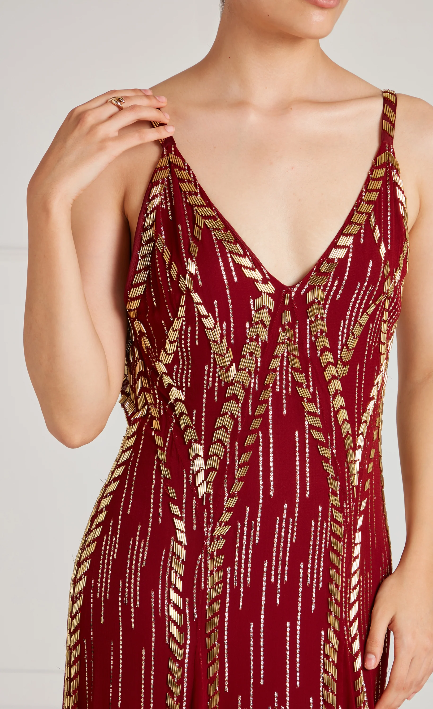 Viola Strappy Dress - Claret - Image 6