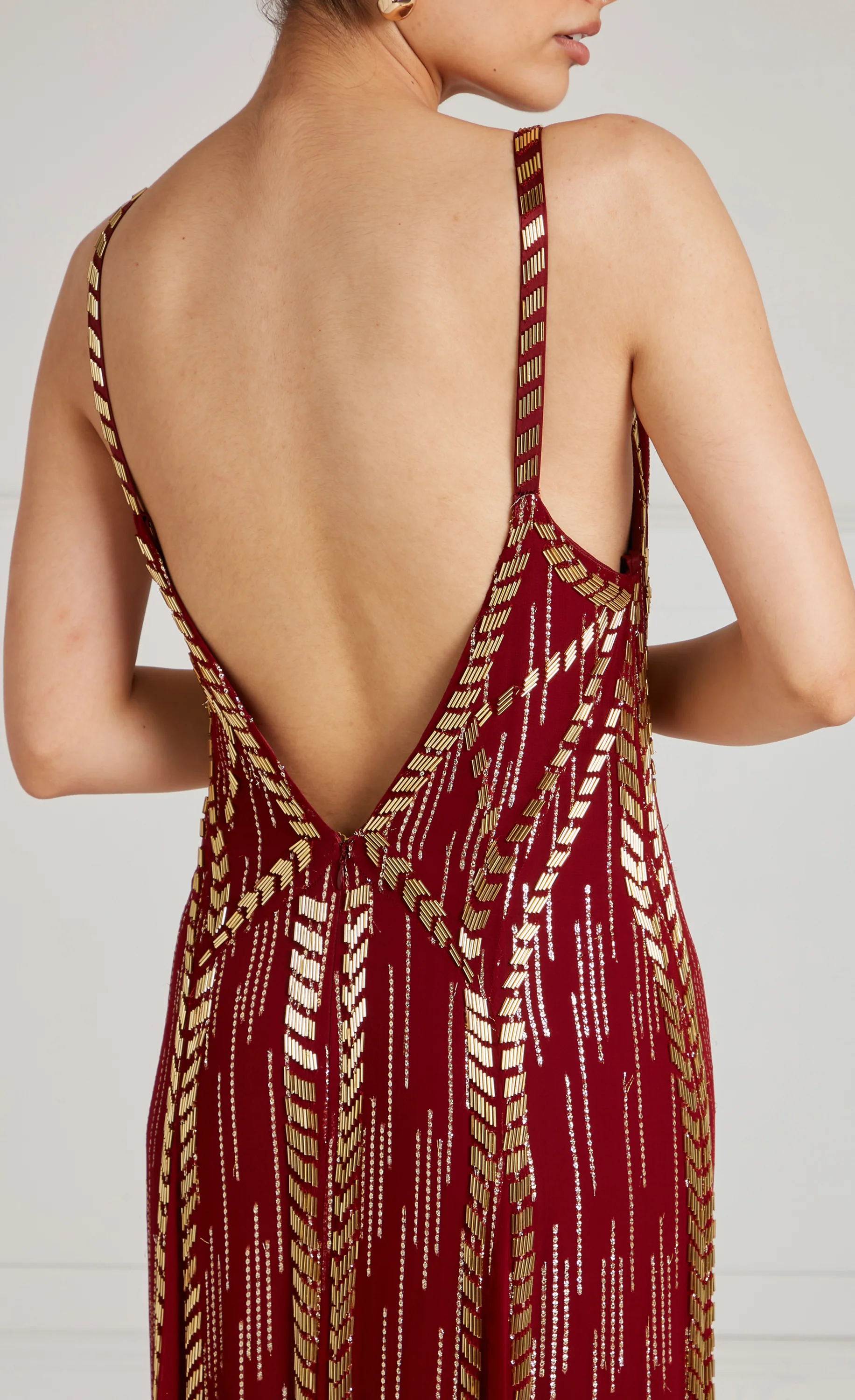 Viola Strappy Dress - Claret - Image 7