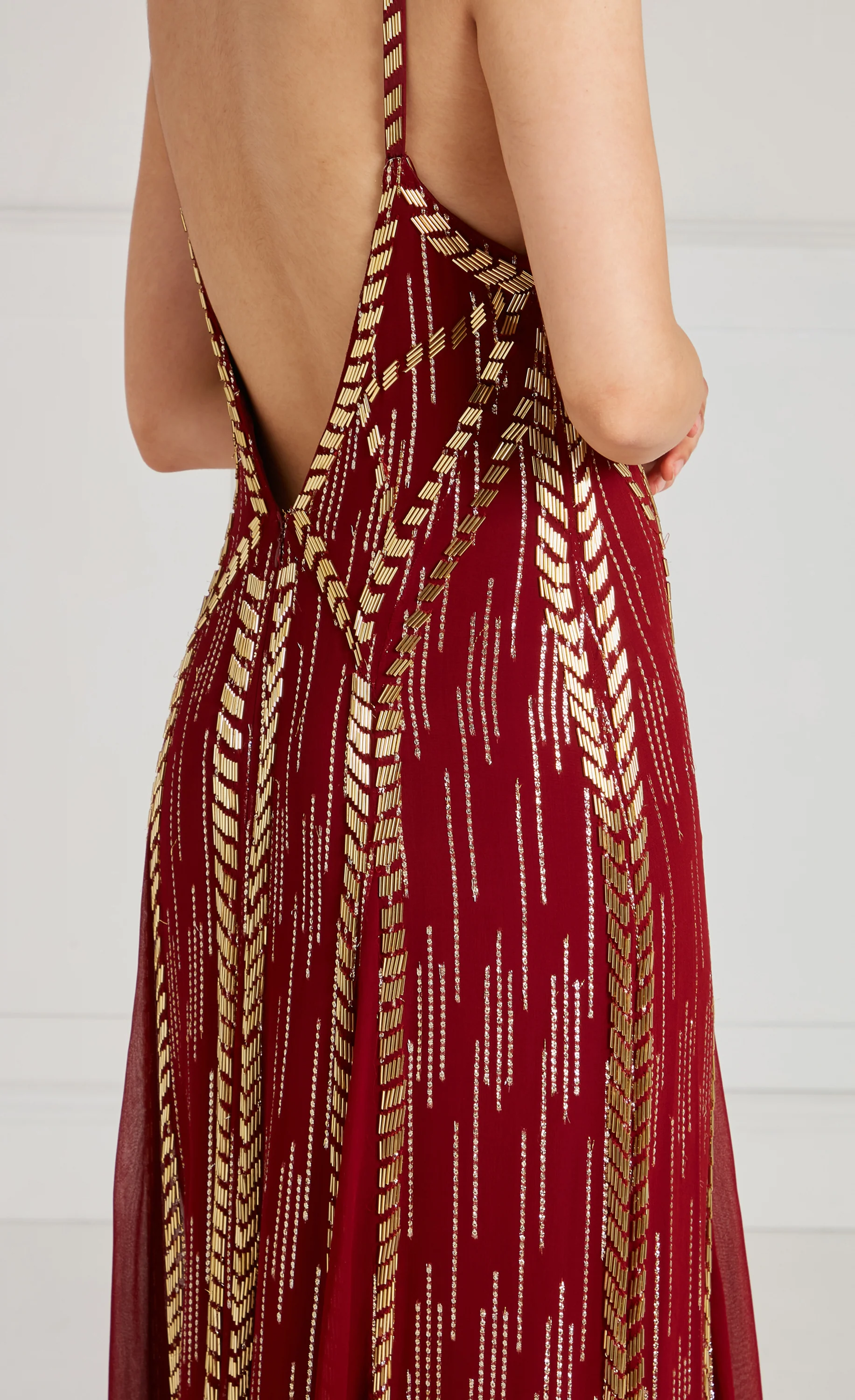 Viola Strappy Dress - Claret - Image 8